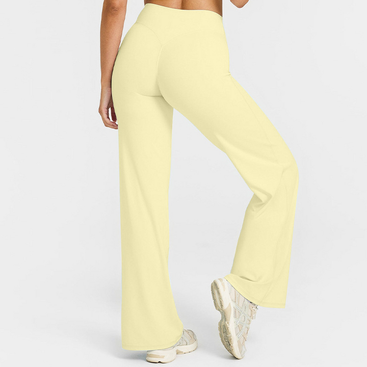 High-waisted wide-leg athletic pants