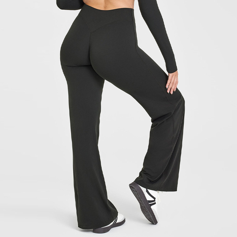 High-waisted wide-leg athletic pants