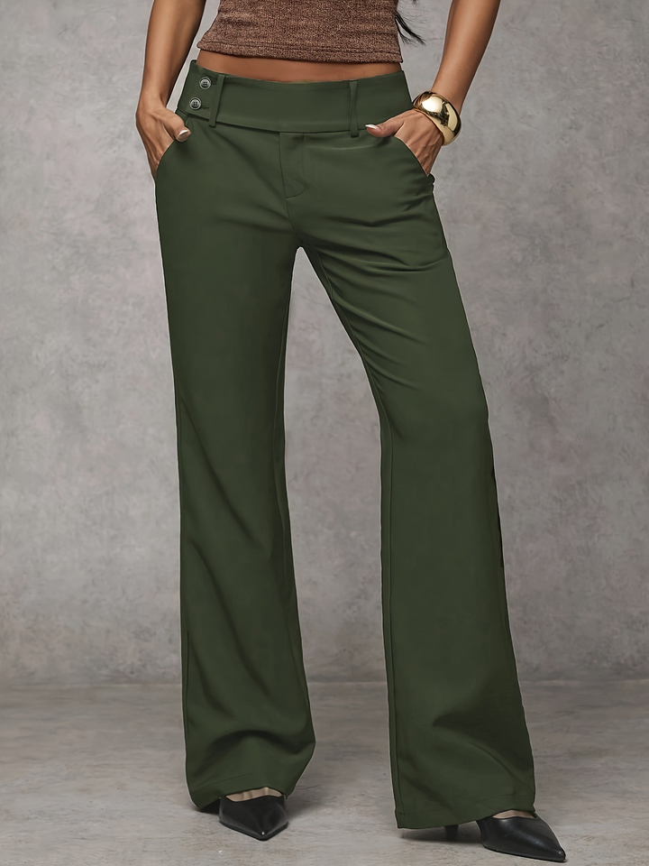 Solid color wide-leg suit pants