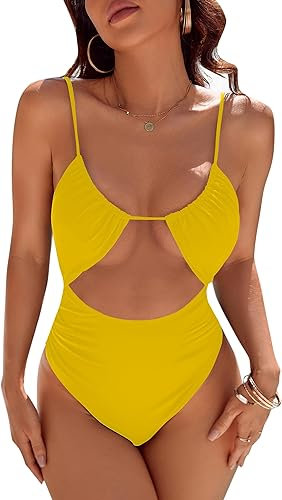 Cut-Out Tummy Control One Piece Swimsuit