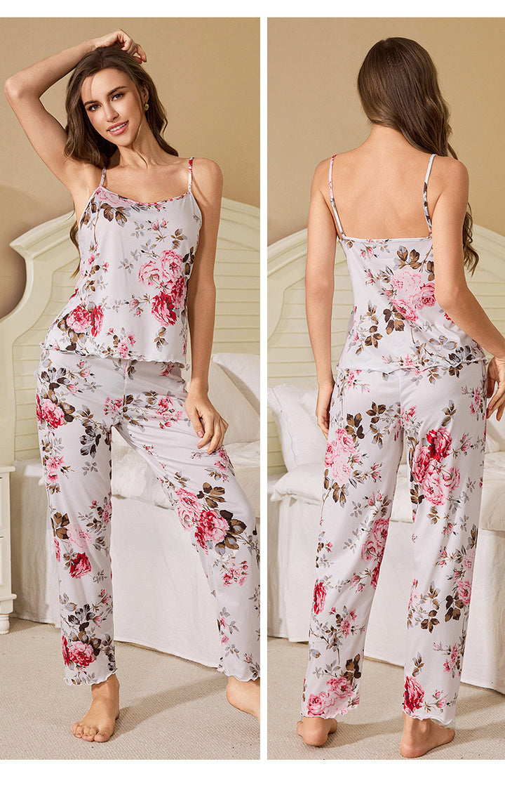 Floral Print Pants Pajama Set