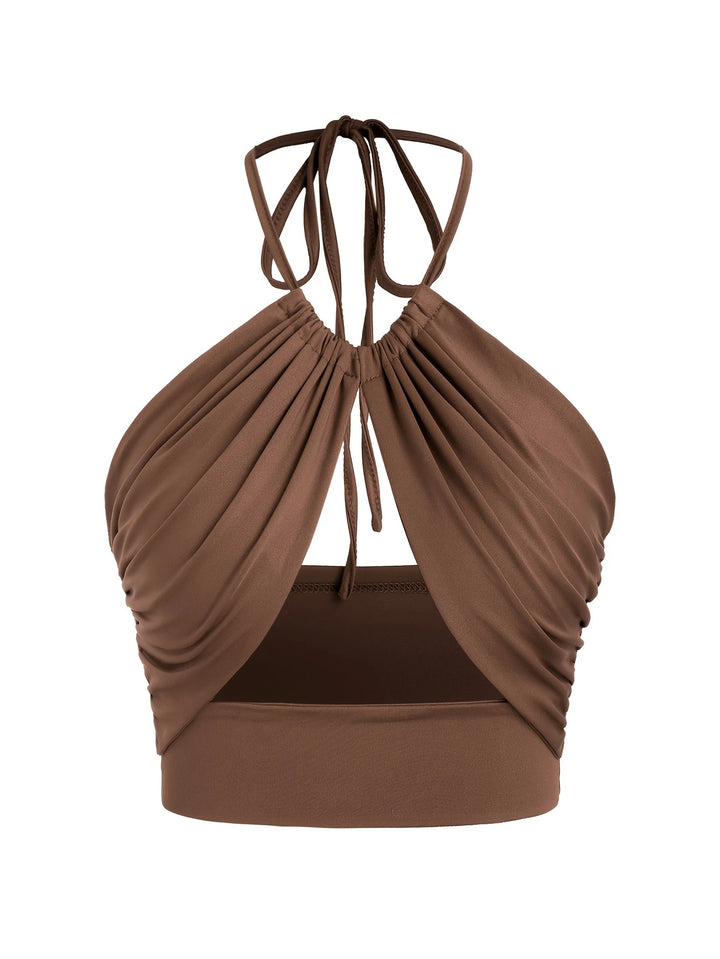 Cutout Halter Tank Top