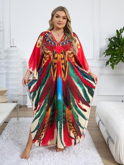 Printed beach smock dress