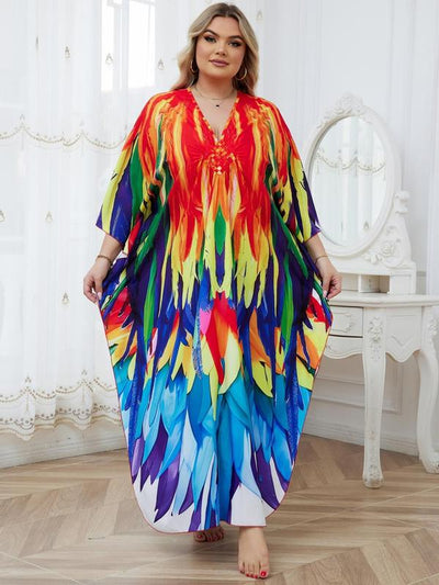 Printed beach smock dress