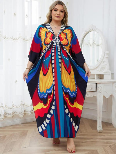Printed beach smock dress