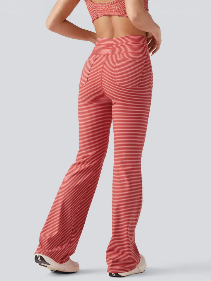Printed striped casual trousers