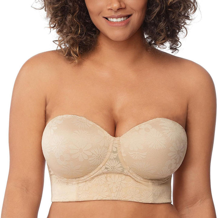 Strapless printed bra