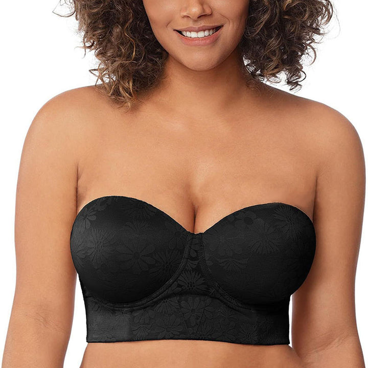 Strapless printed bra