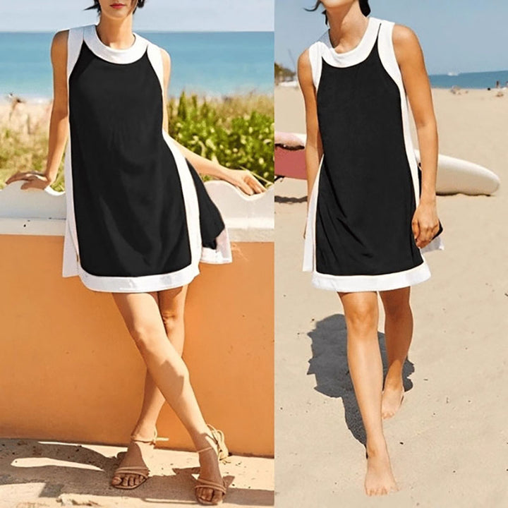 Colorblock sleeveless top with shorts