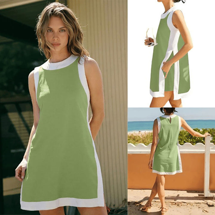 Colorblock sleeveless top with shorts