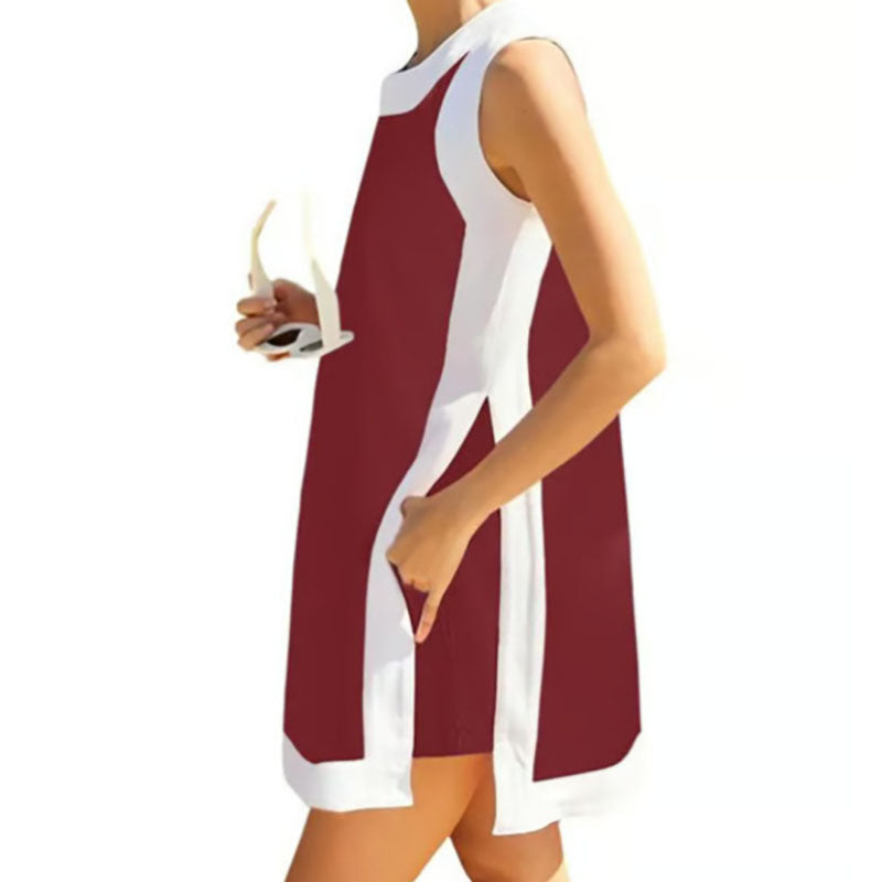 Colorblock sleeveless top with shorts