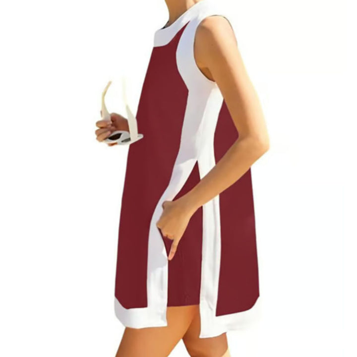 Colorblock sleeveless top with shorts