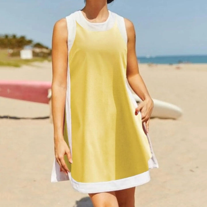 Colorblock sleeveless top with shorts