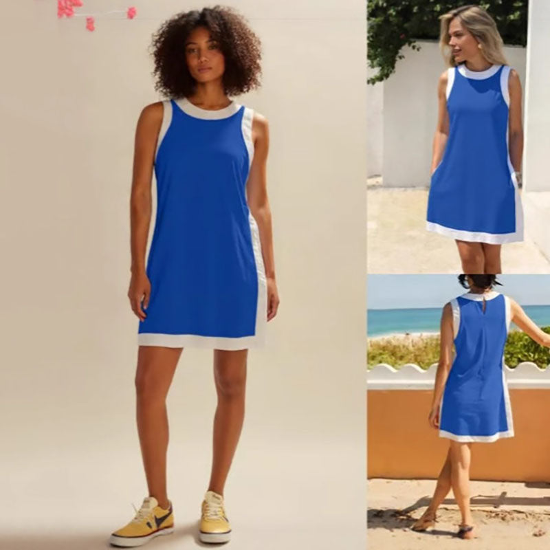 Colorblock sleeveless top with shorts