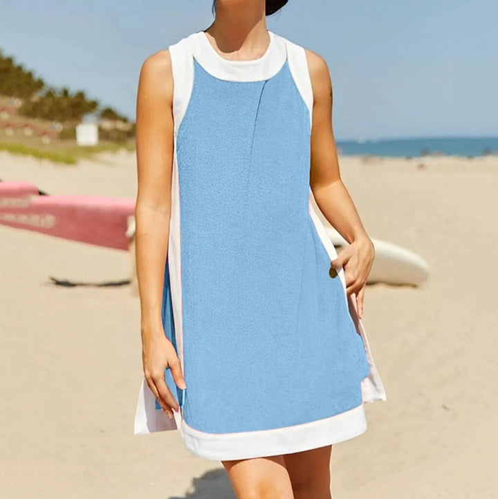 Colorblock sleeveless top with shorts