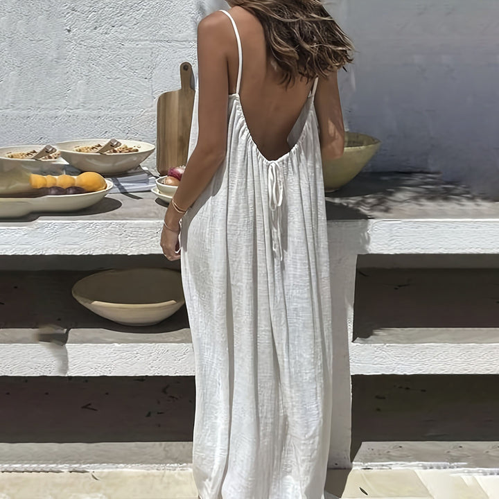 Backless loose long home wear dress