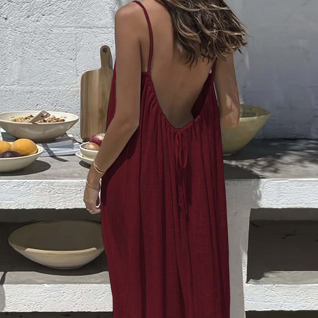 Backless loose long home wear dress