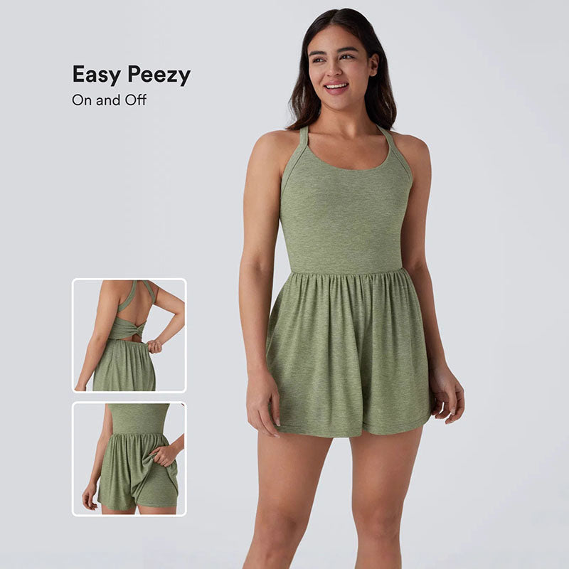 Sleeveless tie dress pants