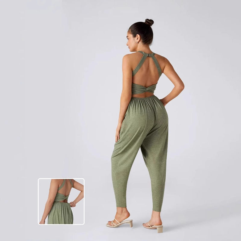 Sleeveless tie dress pants