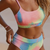 Tie-Dye Pleated Split Swimsuit
