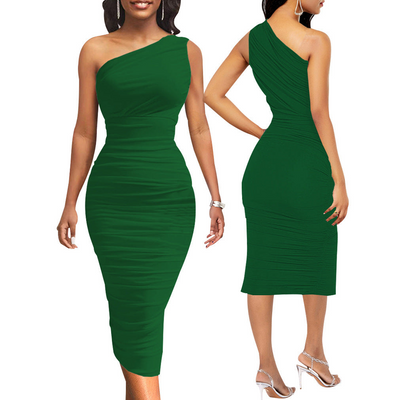 Fashion One Shoulder Slim Dress