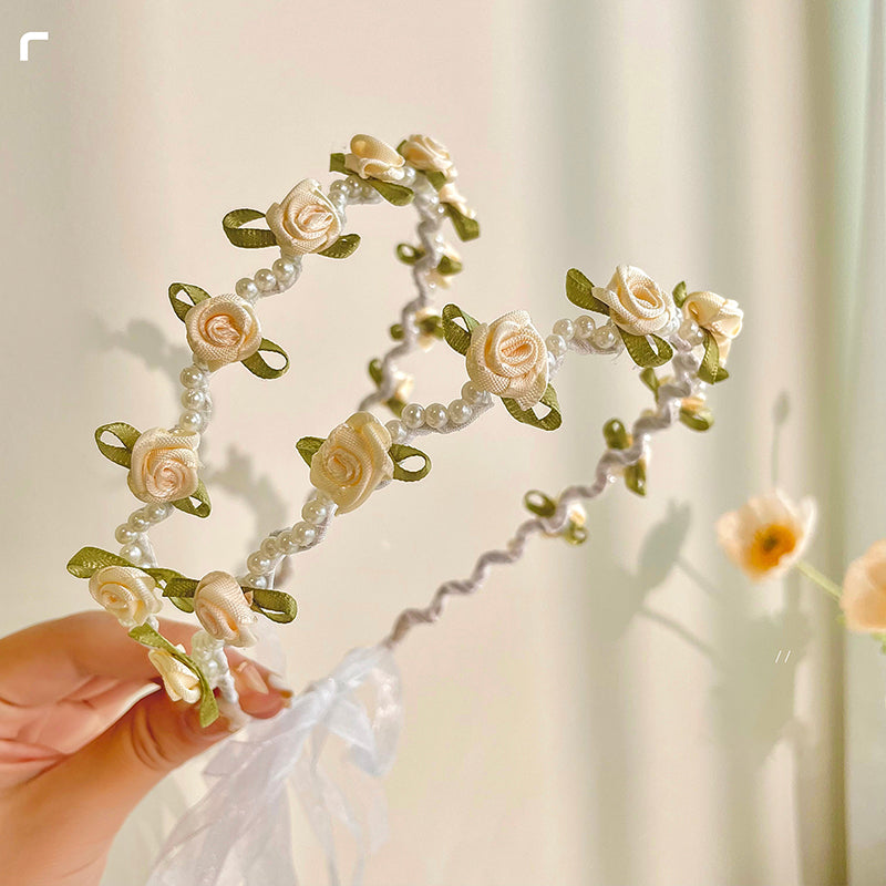 Pearl and Flower Hairband