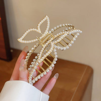 Pearl butterfly hair clip
